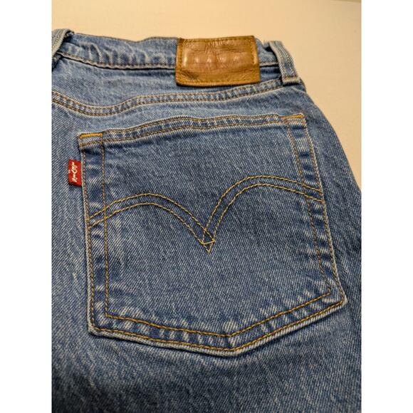 LEVIS 501 Premium Denim Jeans BIG E Red Tag Leather Vintage Button Fly 90's Y2K - Picture 5 of 9